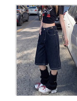 Heritage Retro Adjustable Waist Denim Bermudas