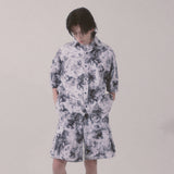 tie-dye cargo shorts_white