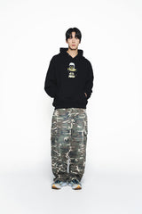 25SS DAMAGE WASHED WIDE CARGO PANTS CAMO
