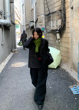 タックコットンワイドパンツ