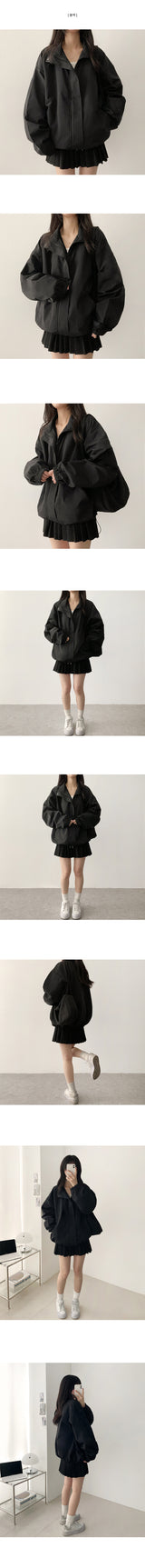 Poe High Neck String Overfit Windbreaker Jumper