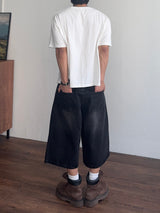 Plain Washed Bermuda Denim (2color) (No.961)