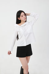 Stripe Offshoulder Blouse_white
