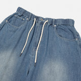 フェイクリネンバルーンデニムパンツ (3 Colors)