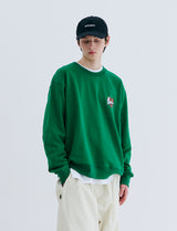 HEART RABBIT CREWNECK GREEN