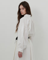 HEART PRINT VOLUME SHIRT [WHITE]
