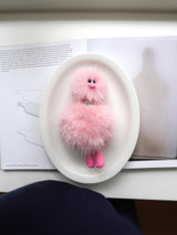 Cosymosy Ugly Bird Keyring - Peach
