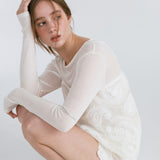 PAISLEY SEE-THROUGH SHORTS / IVORY