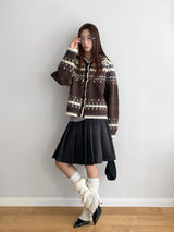 Nordic Mood Vintage Hooded Knit Cardigan