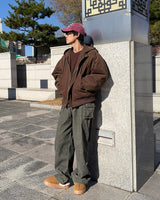 メイカーゴ ワイドコーデュロイパンツ (ベージュ)