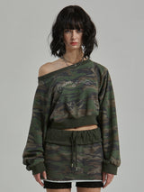 CAMO ONE SHOULDER T-SHIRT
