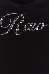ロゴ キュービック クロップトップ Black