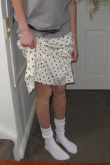 Dot frill skirt_ivory