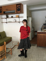 Rambo check midi skirt (2color)
