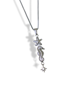 coral starfish seahorse necklace