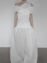 Lovell Drape One-Shoulder Off-Sleeveless