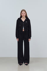 EARTHYUSE TWO-WAY TRACK PANTS - BLACK