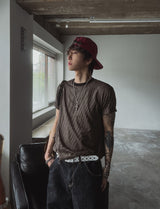 Norby クロップストライプ半袖Tシャツ