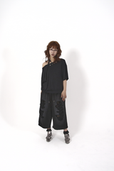 eyelet laceup tee_black