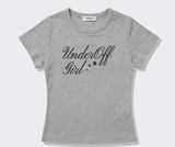 ストレッチコットンスリムショートスリーブTシャツロマンティック メランジ