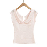 Luelle Eyelet Collar Knit