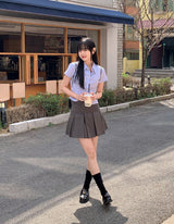 クラシックプリーツドピンタックミニスカート