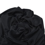 KIRSH LOGO SHIRRING SWIMMING CAP [BLACK]