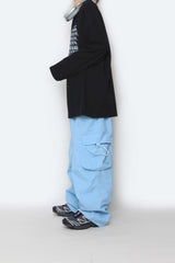 string pocket nylon pants