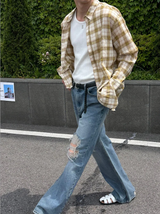 [S/S] ルーズフィットチェックシャツ(3color)