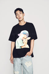 24FW ラビットハグボーイベビーフェイス半袖Tシャツ (OVERSEAS EXCLUSIVE) ブラック