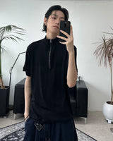 メドローカットハーフジップ半袖Tシャツ