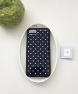 [epoxy] dot (navy • pink) heart