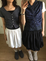 Layered Dot Hoodie Vest (2color)