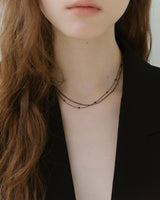 [Silver 925] Cutting Black Necklace