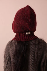 Knit Duffle Hood Scarf Balaclava Beanie