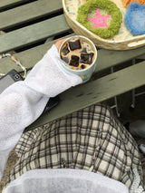 Maple Check Banded Shirred Skirt (3c)