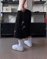 AO cross embroidery Bermuda sweatpants