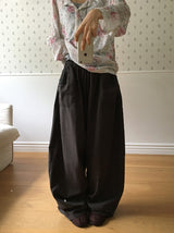 Triche Flower Over Fit Henley Neck Long Sleeve Tee