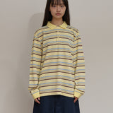 ストライプロゴピケロングスリーブTシャツ