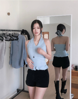 kint halter fur sleeveless nt top