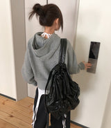Sein High Neck Hood Knit Cardigan