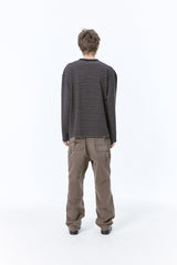 (BASE) STRIPE POCKET LONG SLEEVE (NAVY)