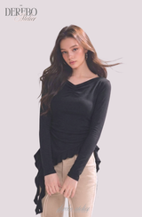Side Shirring Lady Long Sleeve T-shirt