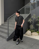 Diron Striped Henley Knit