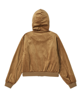 25FW WOMAN ベルベットフーディージャケット ブラウン