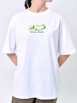ライイングドッグTシャツ_ホワイト
