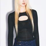  Cut Out Sleeve Top Black