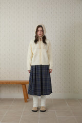 VINTAGE LONG CHECK GATHER SKIRT
