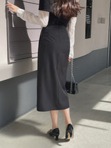 Ever Buckle Strap Wrap Long Skirt