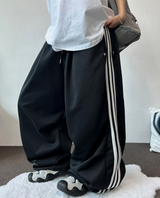 トラックスリーライン🤍🖤🤍 スナップパラシュートバルーンロングパンツ 🤍🖤🤍2カラー